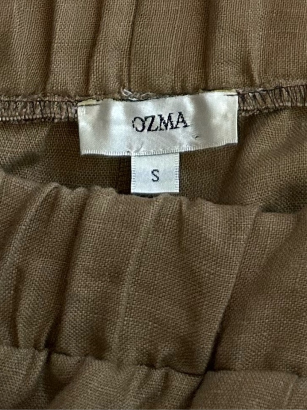 OZMA Olive Green Wide-Leg Linen Pants - Picture 8 of 10